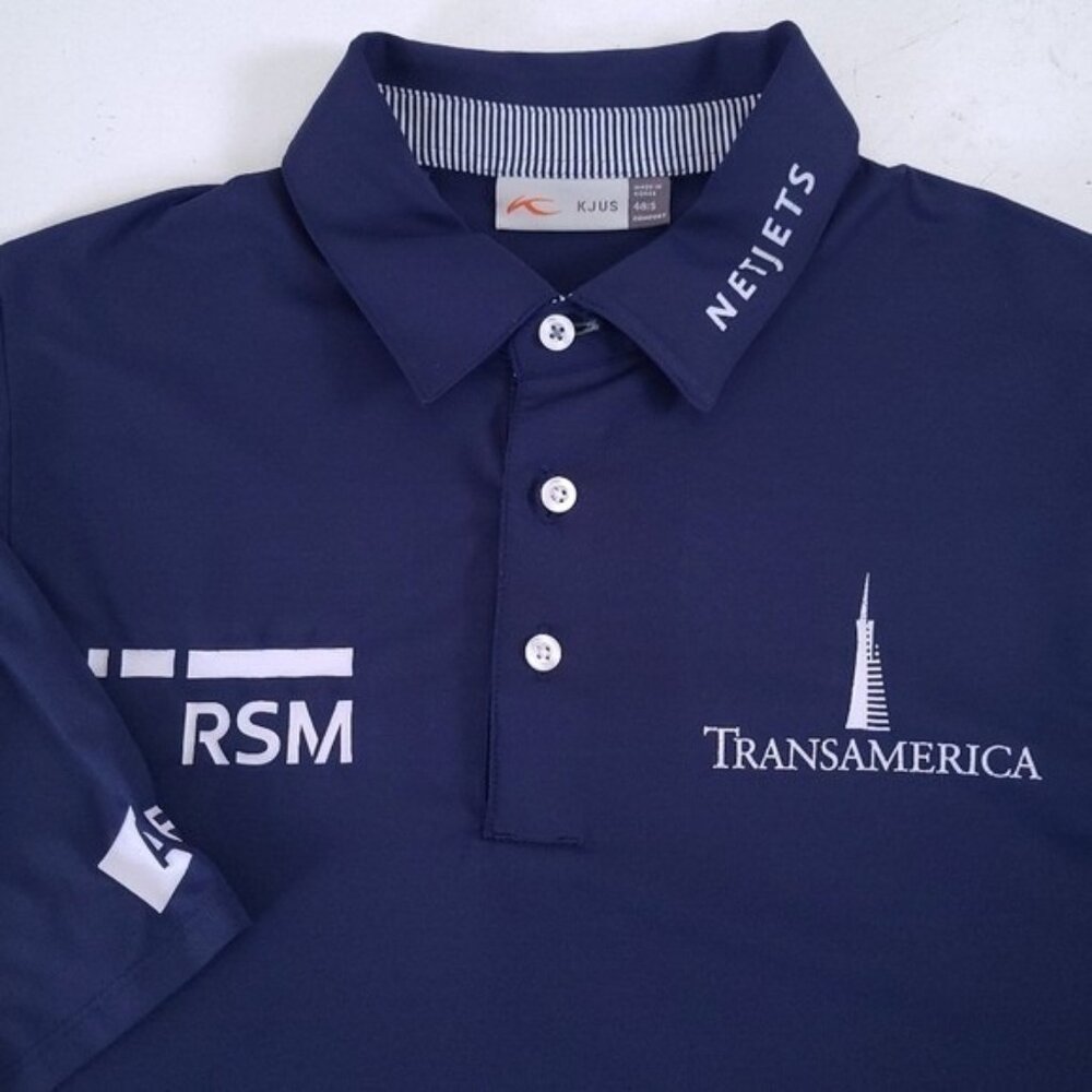 KJUS Zach Johnson Performance Navy Masters Golf Polo Shirt Size S